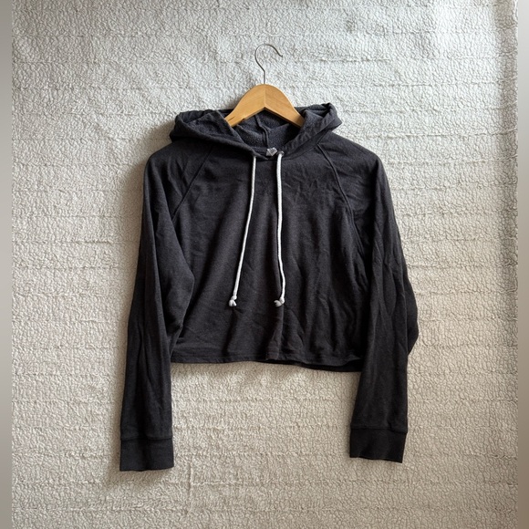 H&M Charcoal Grey Cropped Pullover Hoodie - Picture 6 of 9